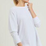 MonoBWaffle Ribbed Roundneck Pullover in White